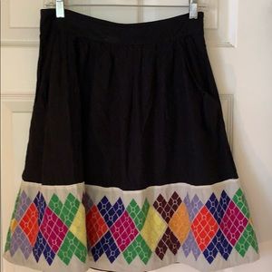 Gorgeous black skirt with colorful embroidery